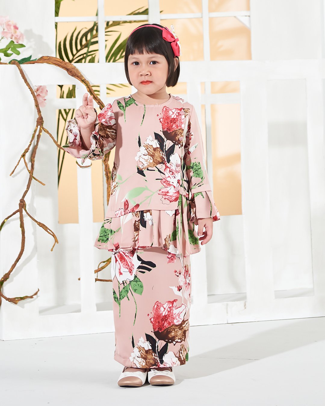 Baju Kurung Cardi Sharina Kids - Pink