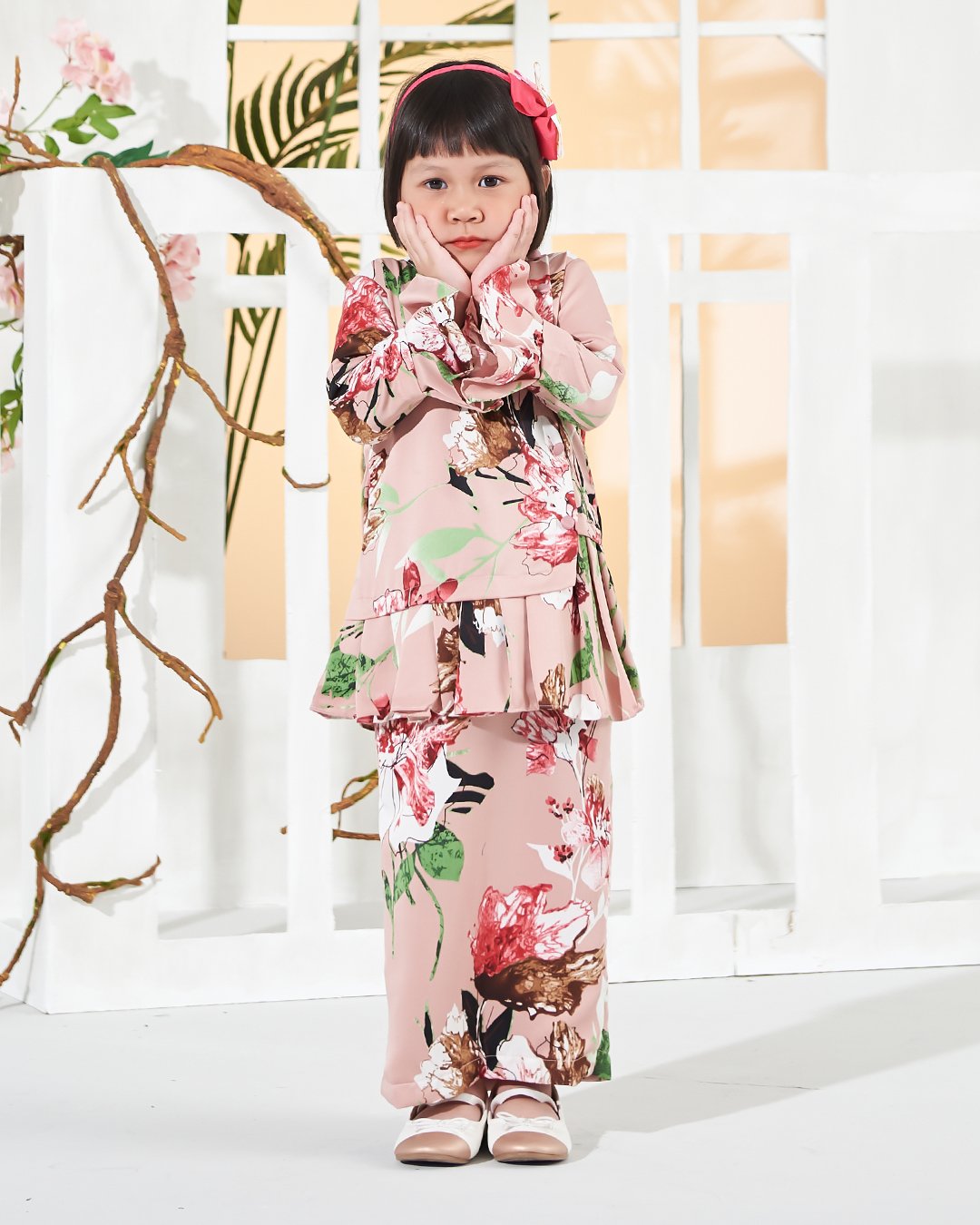 Baju Kurung Cardi Sharina Kids - Pink