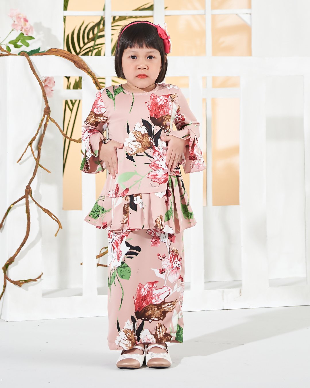 Baju Kurung Cardi Sharina Kids - Pink