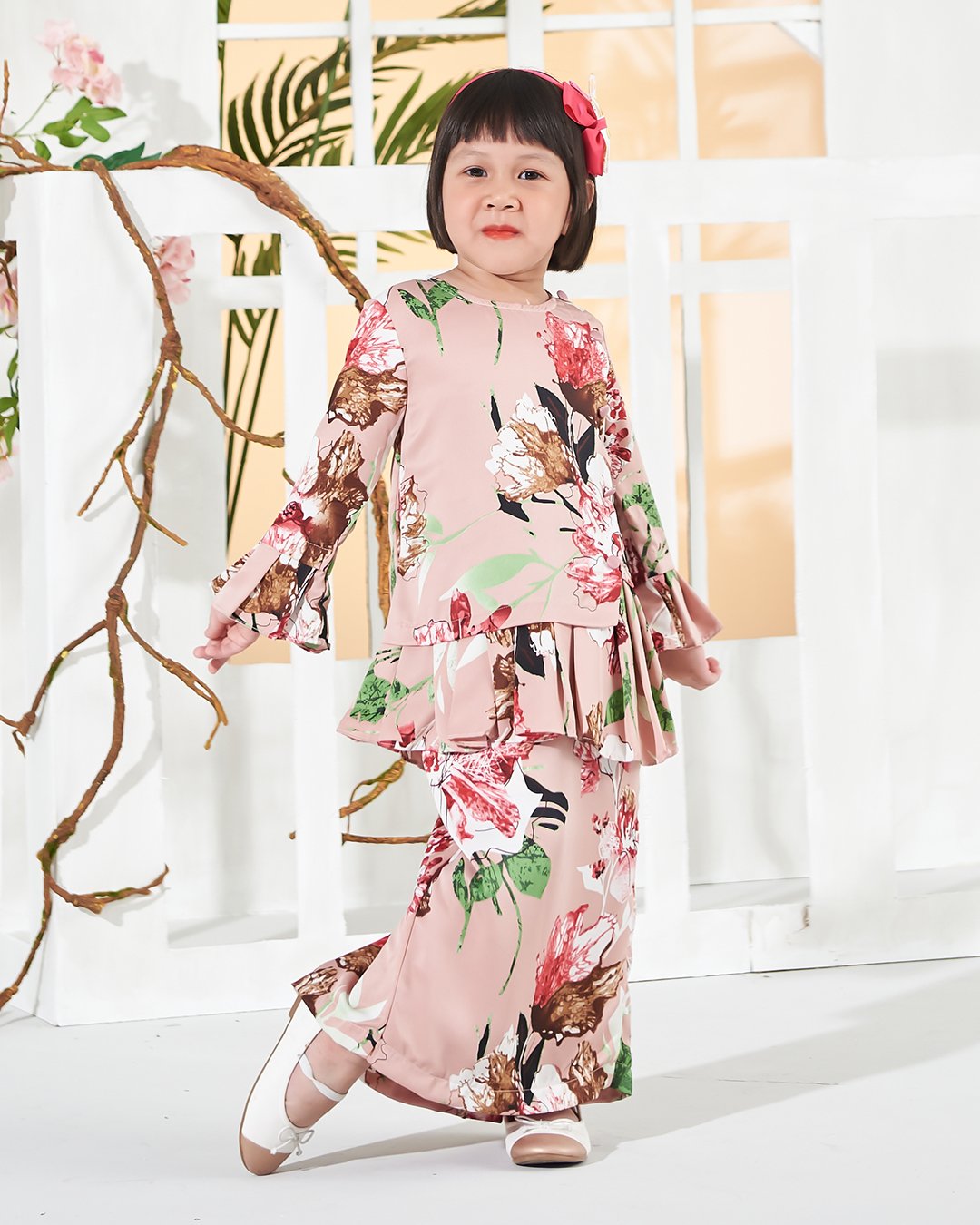 Baju Kurung Cardi Sharina Kids - Pink