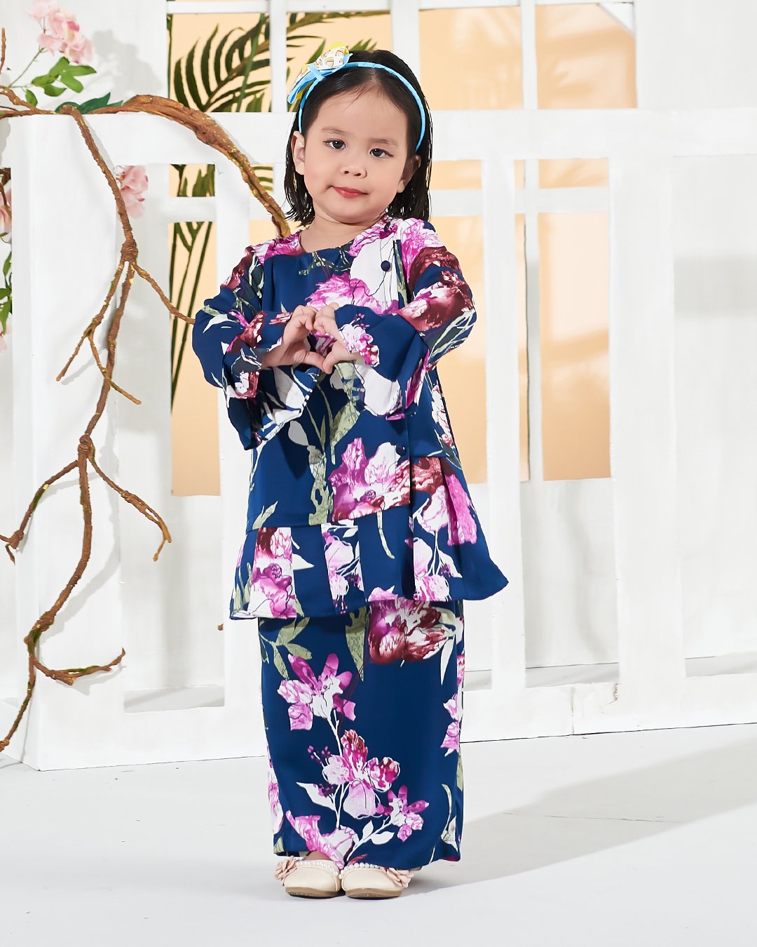 Baju Kurung Cardi Sharina Kids - Blue