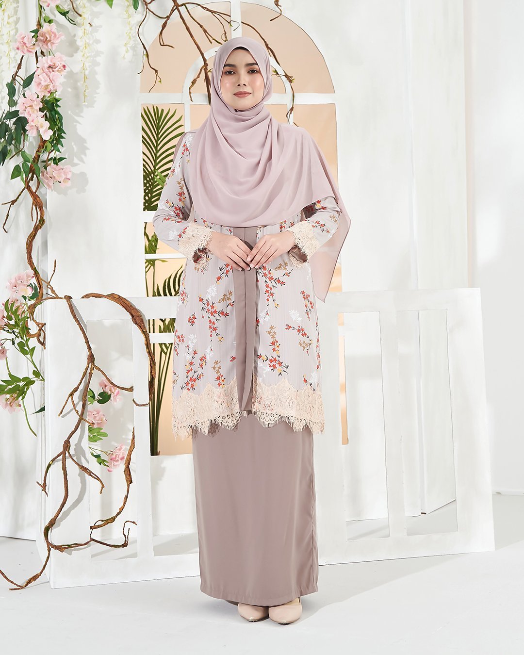 Baju Kebarung Badrina - Oyster Nude