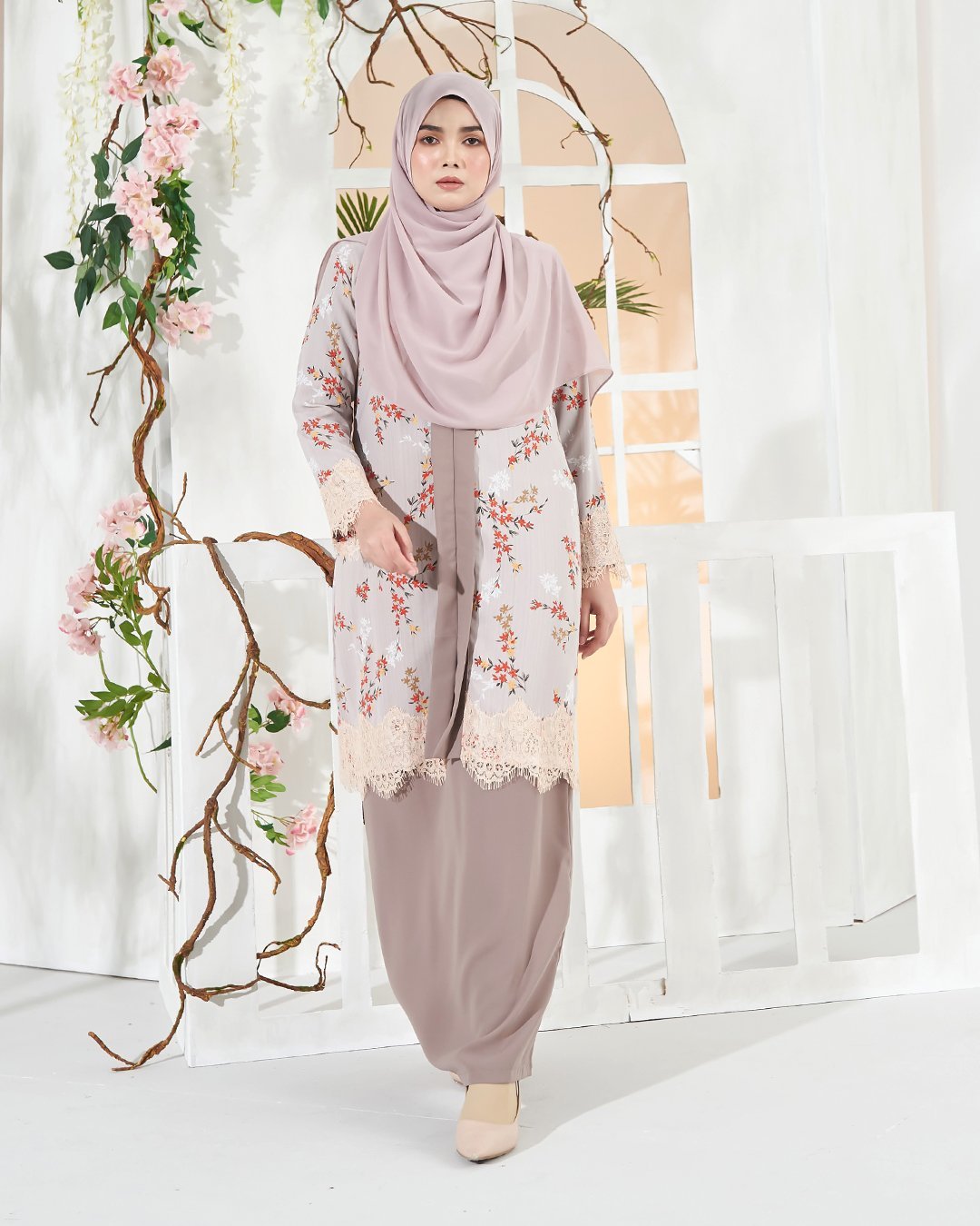 Baju Kebarung Badrina - Oyster Nude