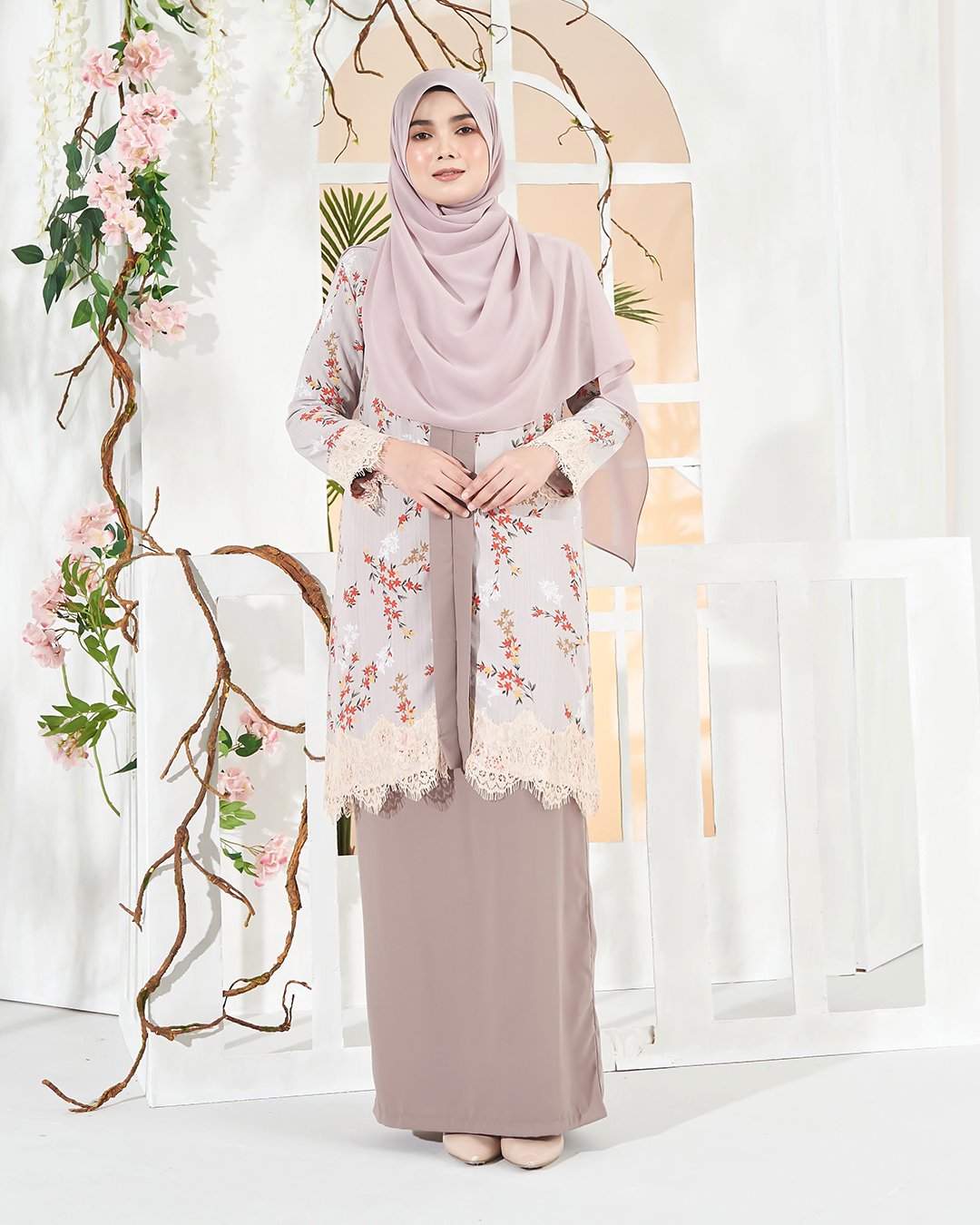 Baju Kebarung Badrina - Oyster Nude