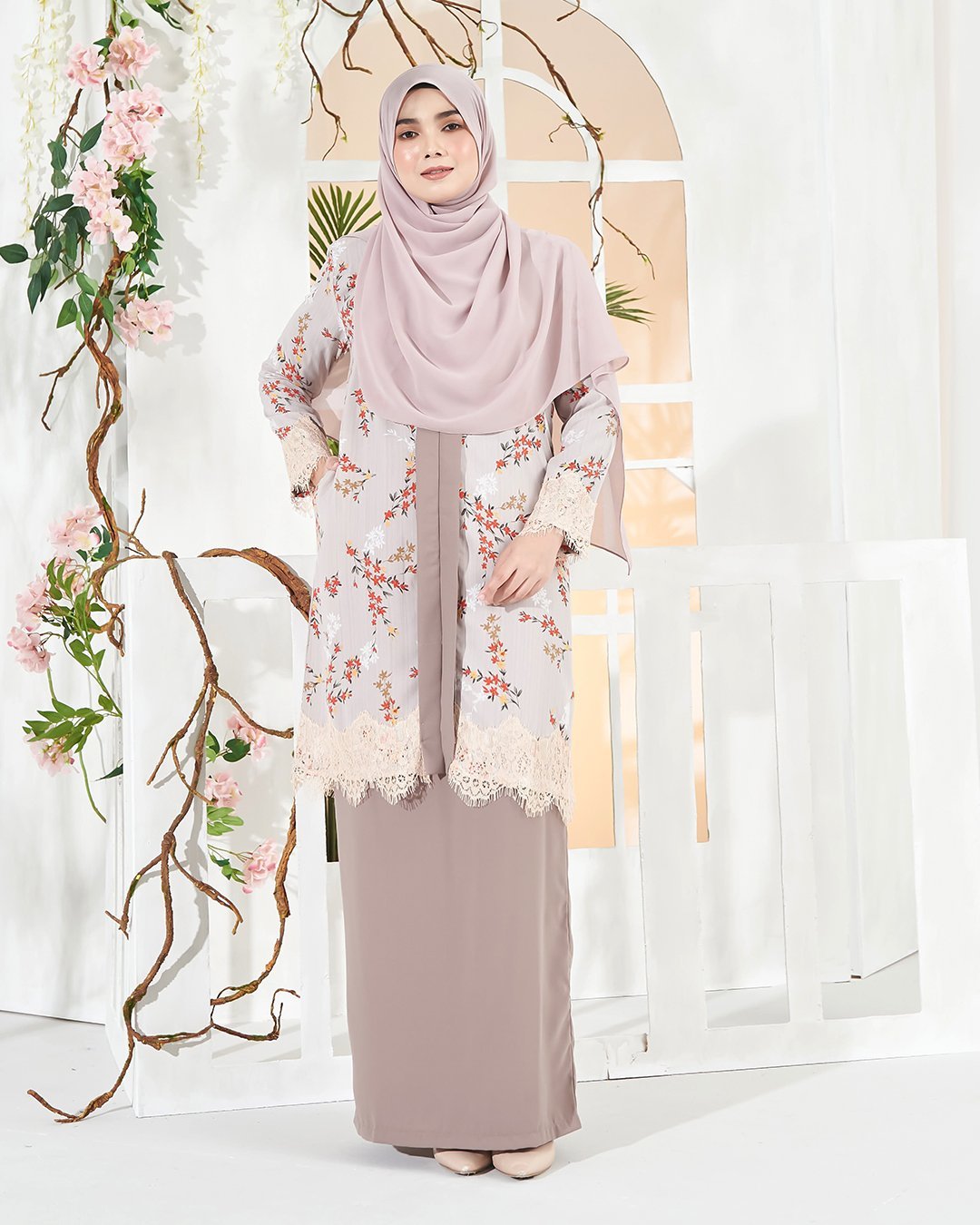 Baju Kebarung Badrina - Oyster Nude