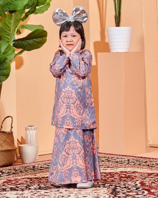 Baju Kurung Moden Zayda Kids - Plum Purple