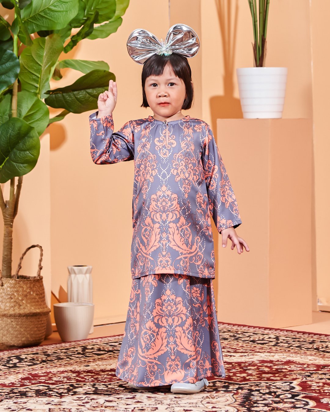 Baju Kurung Moden Zayda Kids - Plum Purple