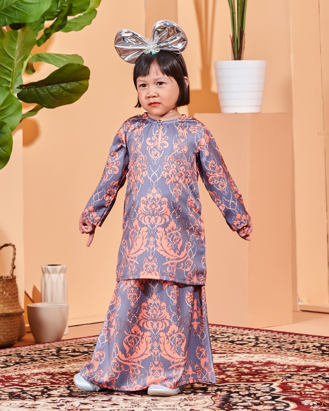 Baju Kurung Moden Zayda Kids - Plum Purple