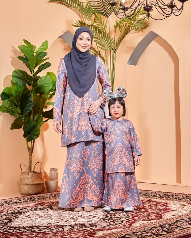 Baju Kurung Moden Zayda Kids - Plum Purple