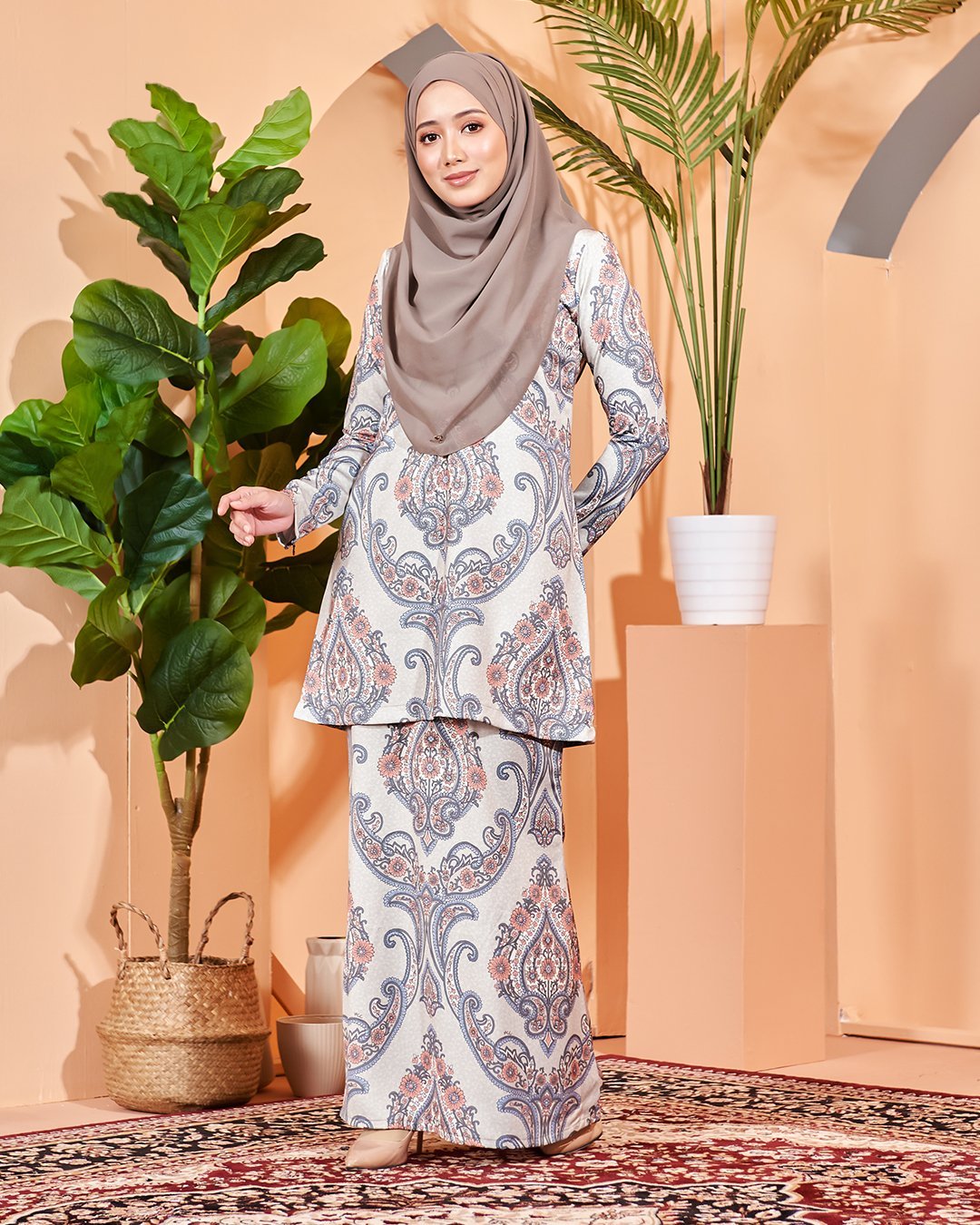 Baju Kurung Moden Zelda - Artichoke Grey