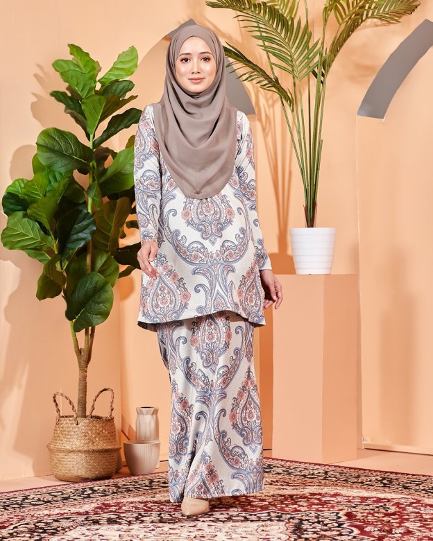 Baju Kurung Moden Zelda - Artichoke Grey