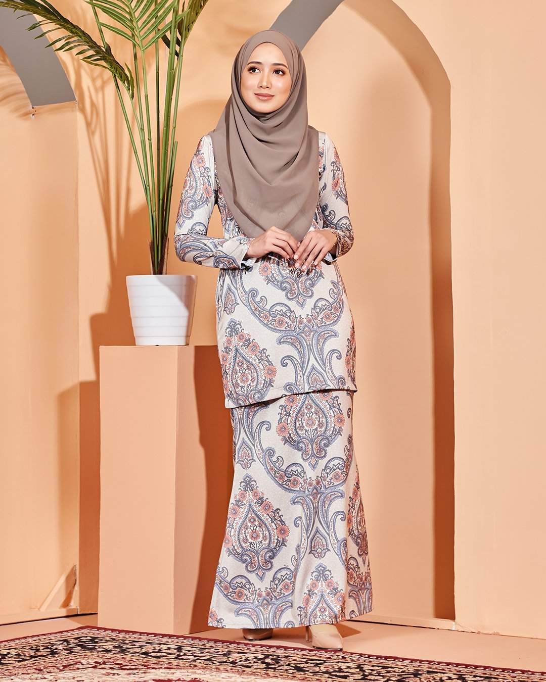 Baju Kurung Moden Zelda - Artichoke Grey