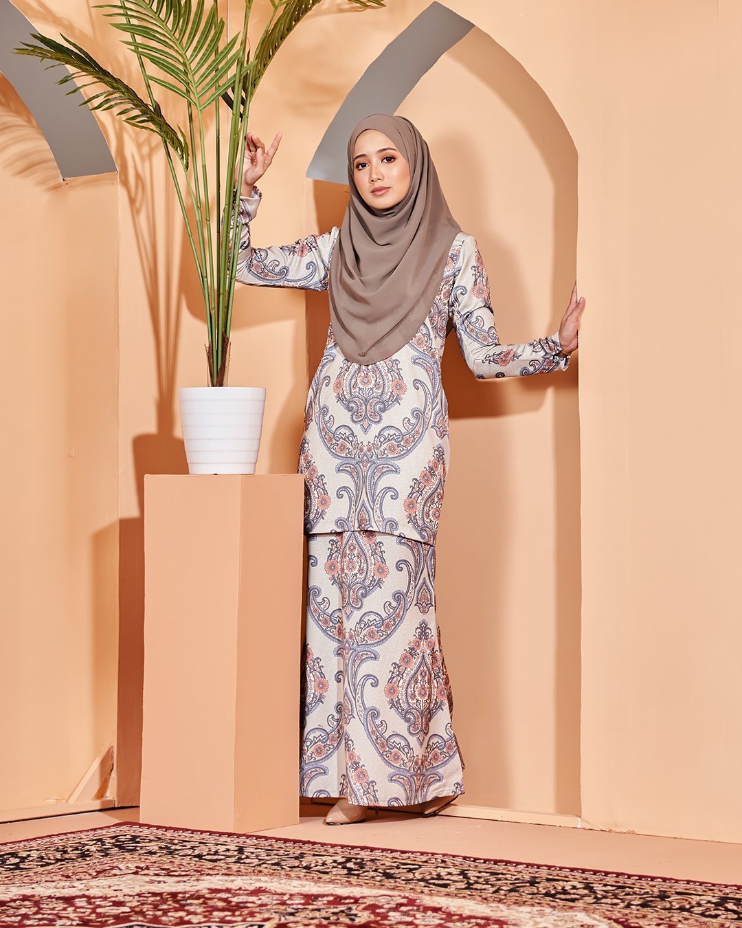 Baju Kurung Moden Zelda - Artichoke Grey