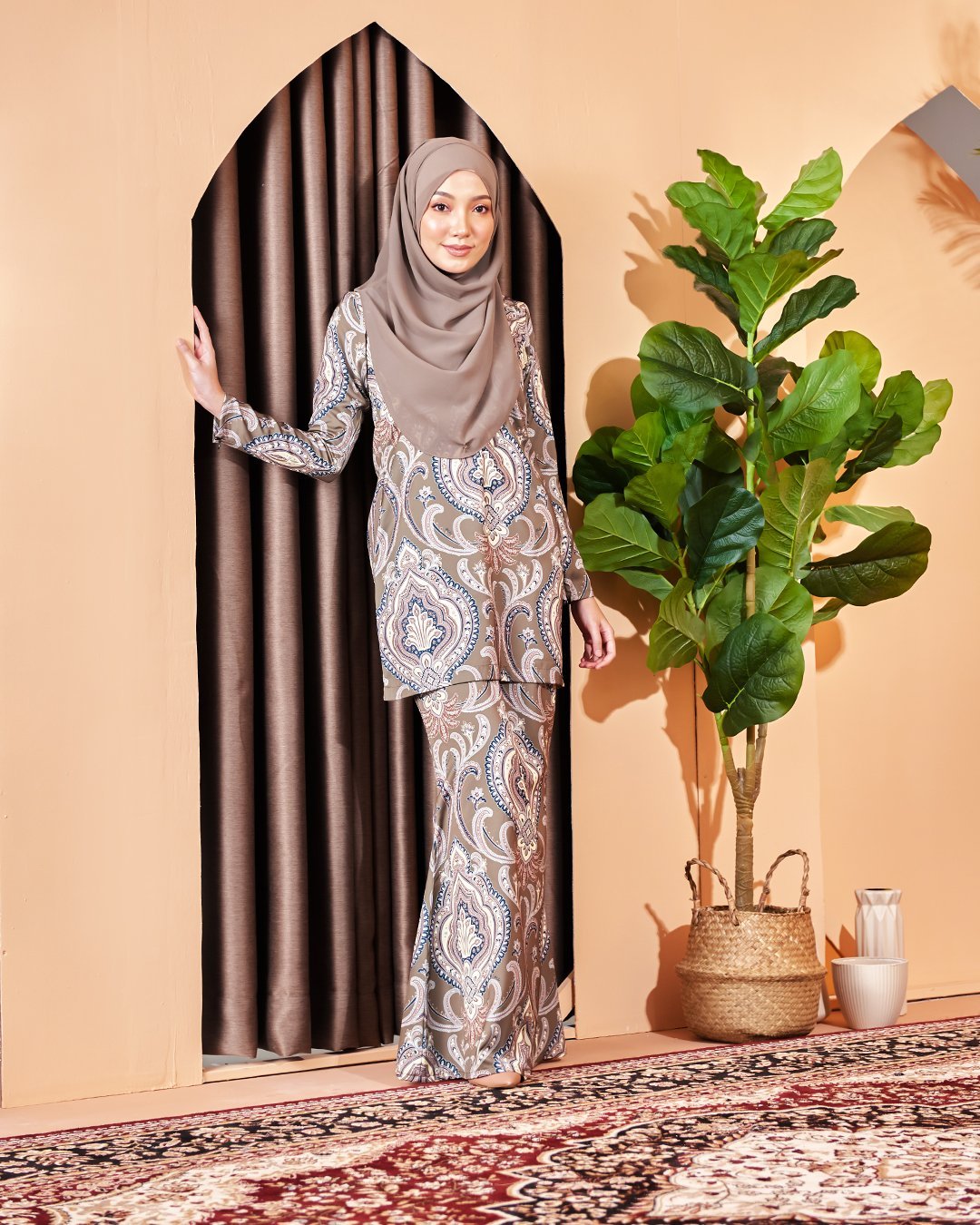 Baju Kurung Moden Zelda - Olive Green