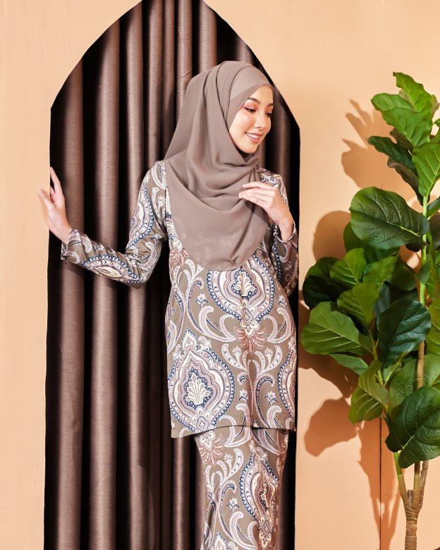Baju Kurung Moden Zelda - Olive Green