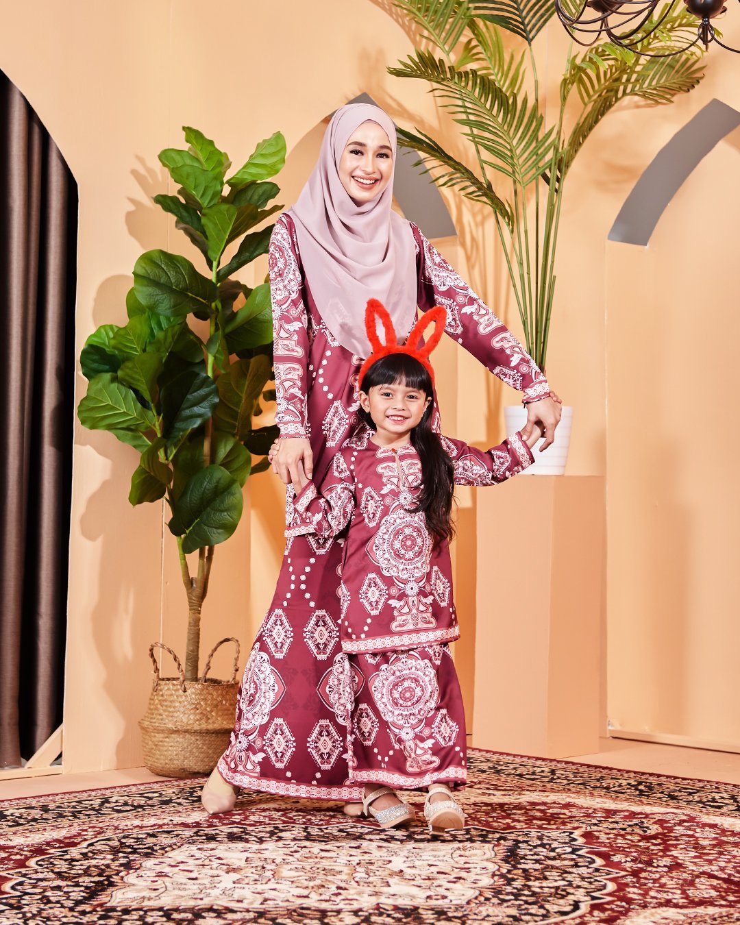 Baju Kurung Moden Zofya Kids - Maroon
