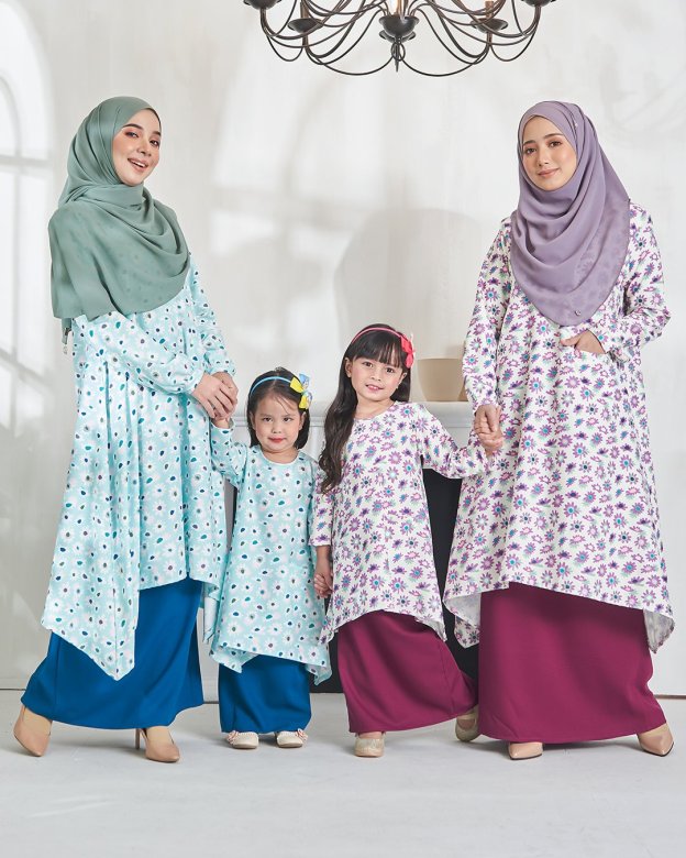 Baju Kurung Alya Kids - Tame Teal