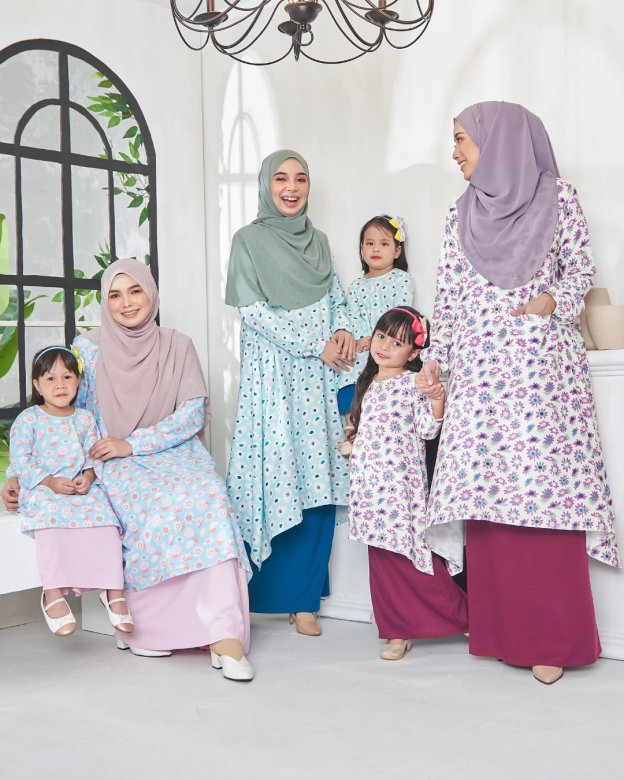 Baju Kurung Alya Kids - Baby Blue