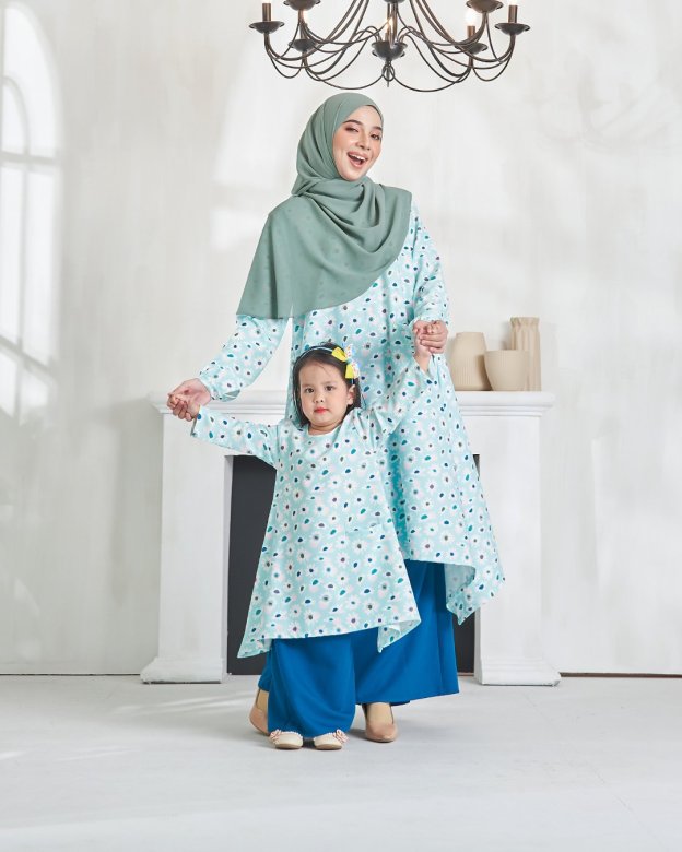 Baju Kurung Alya Kids - Tame Teal