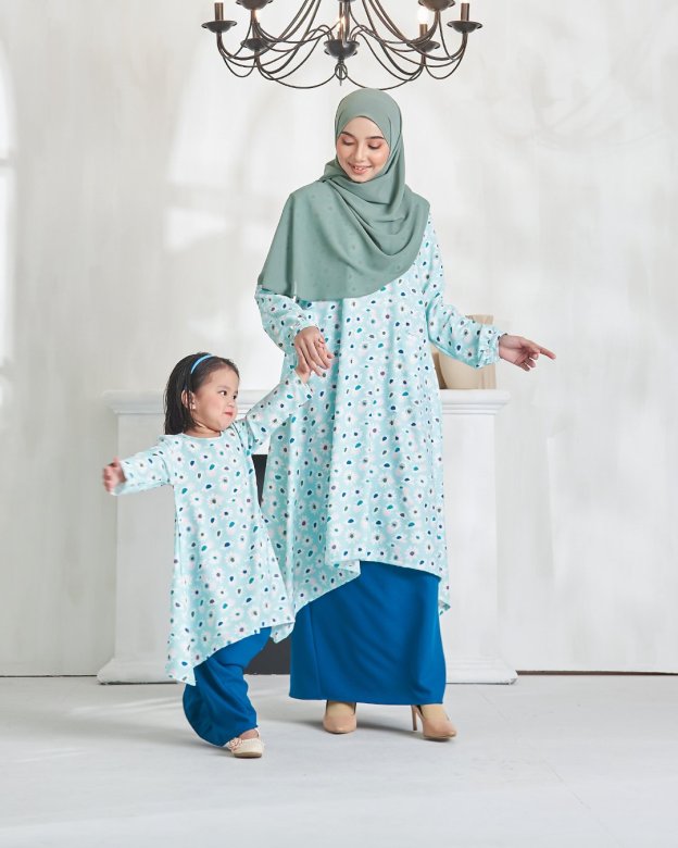 Baju Kurung Alya Kids - Tame Teal