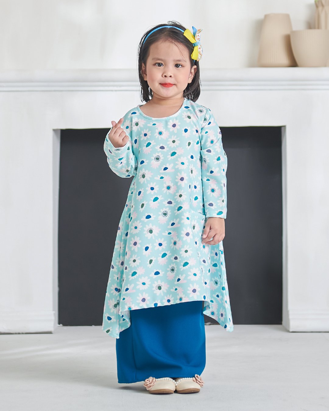 Baju Kurung Alya Kids - Tame Teal