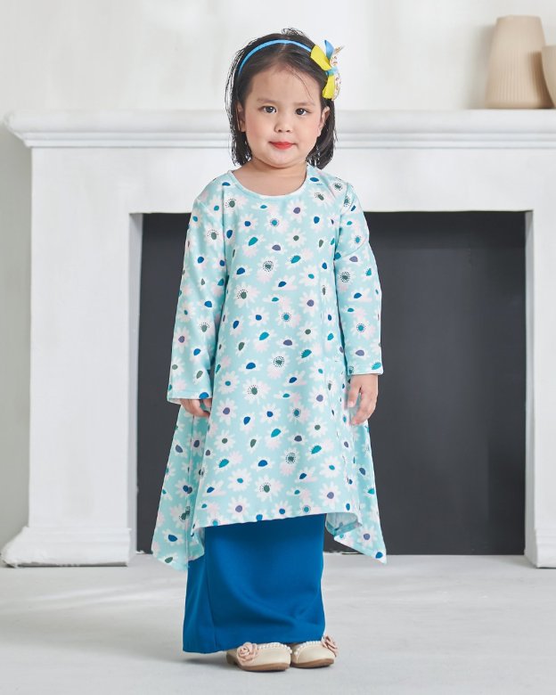 Baju Kurung Alya Kids - Tame Teal