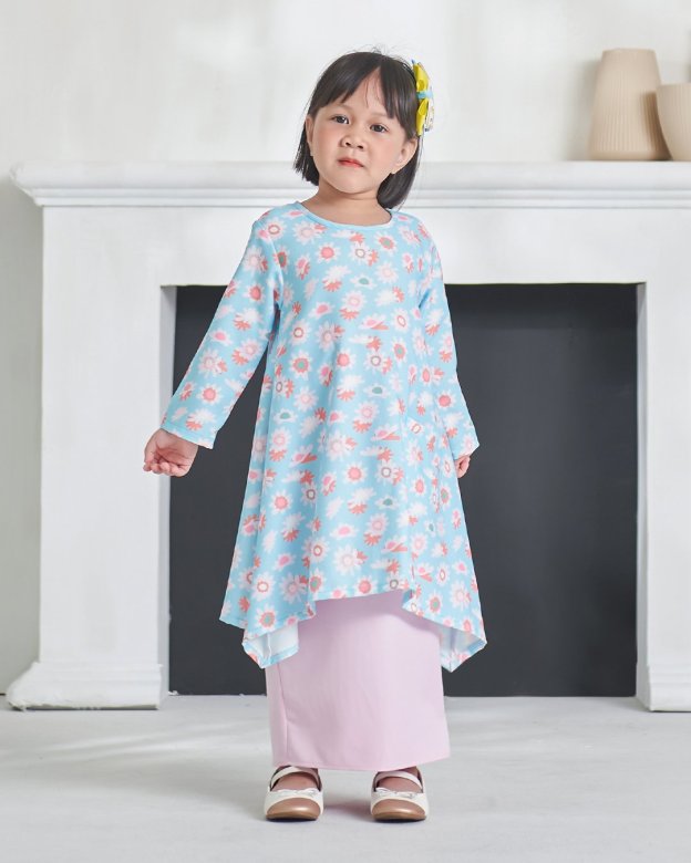 Baju Kurung Alya Kids - Baby Blue
