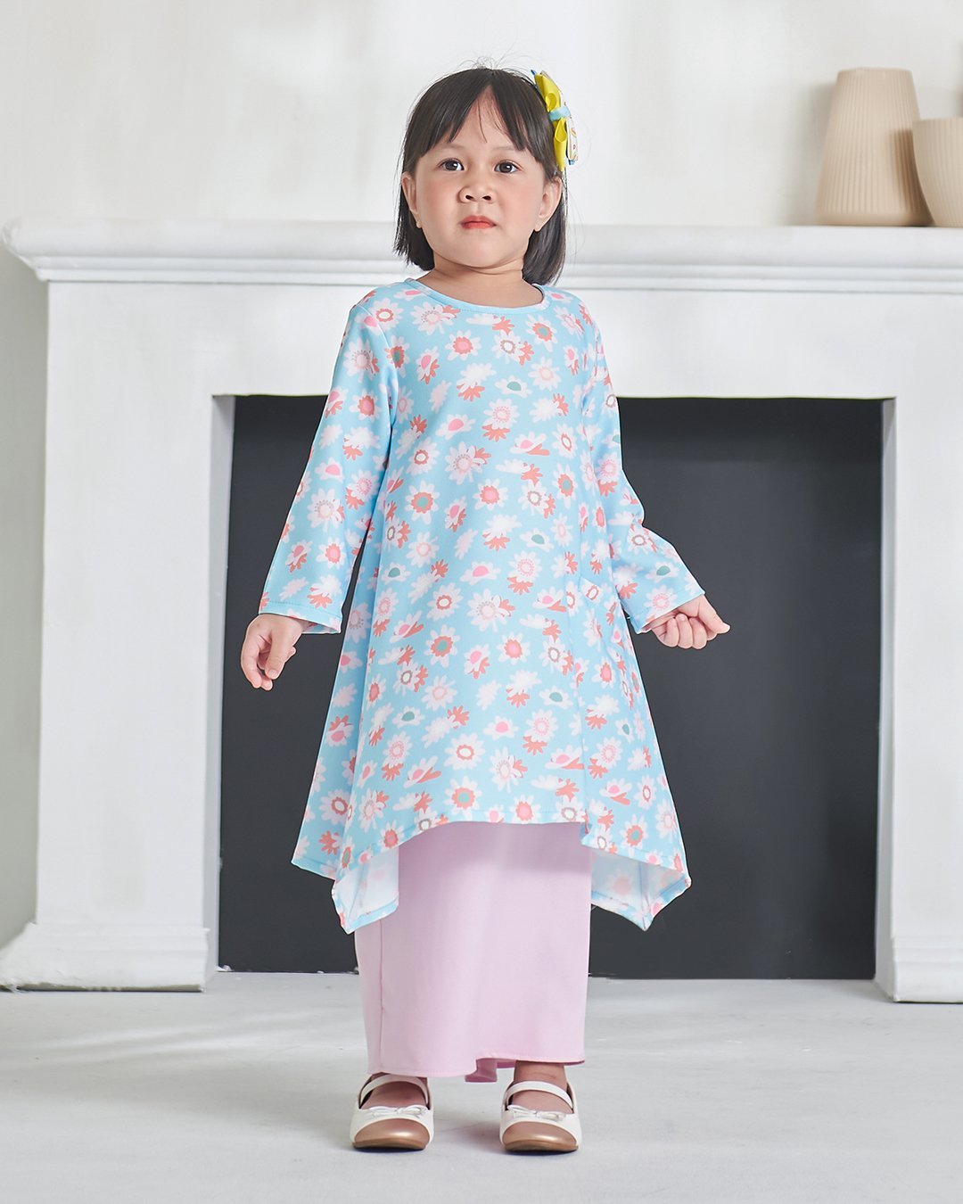 Baju Kurung Alya Kids - Baby Blue