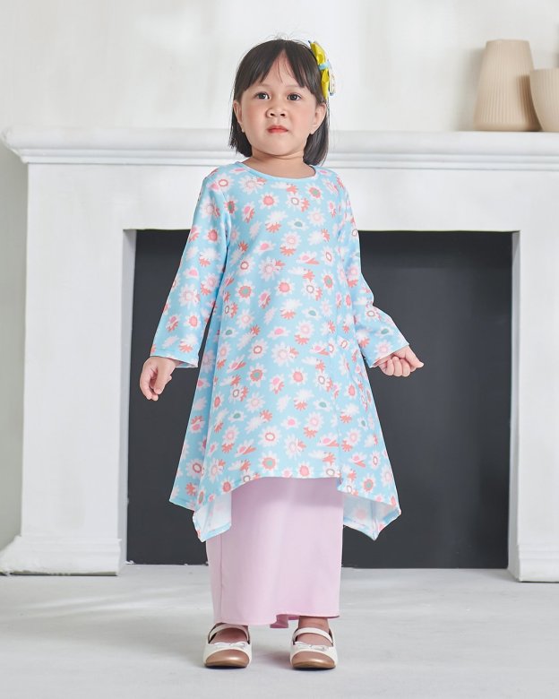 Baju Kurung Alya Kids - Baby Blue