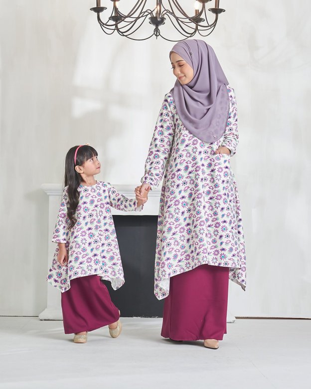 Baju Kurung Alya Kids - Mulberry Purple