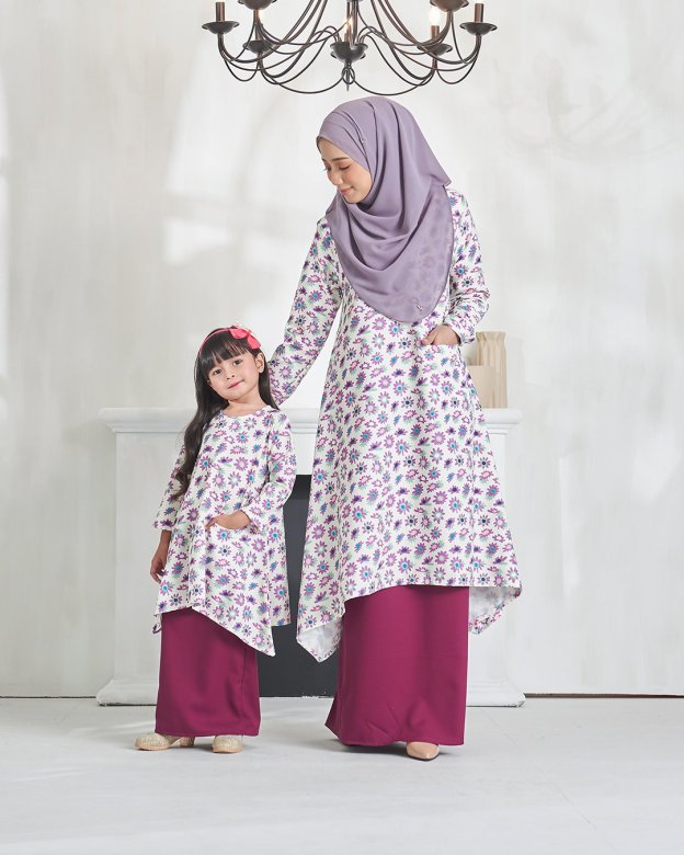 Baju Kurung Alya Kids - Mulberry Purple