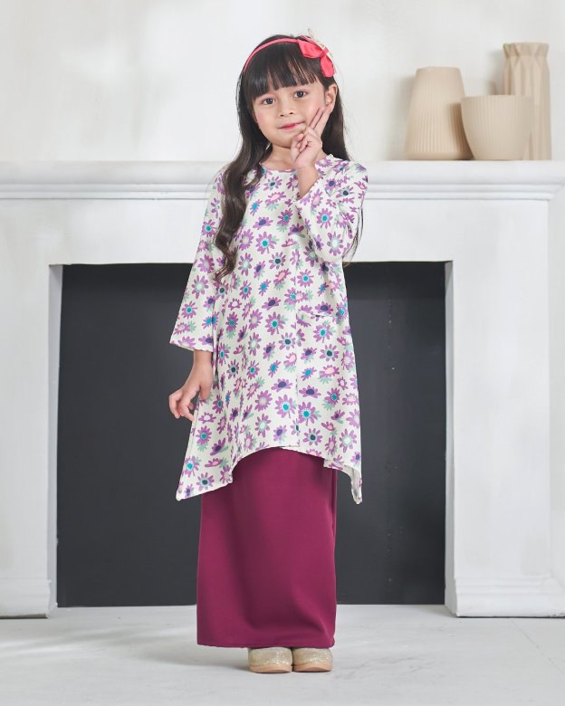 Baju Kurung Alya Kids - Mulberry Purple