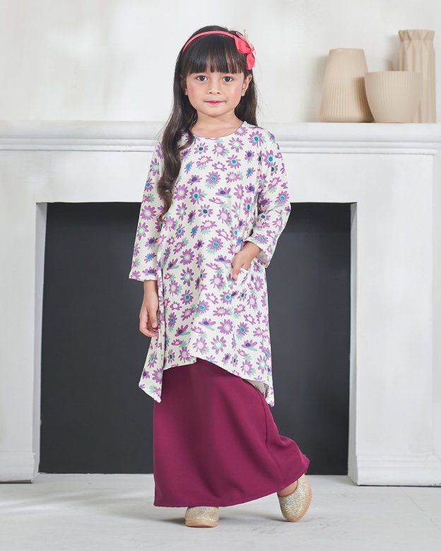 Baju Kurung Alya Kids - Mulberry Purple