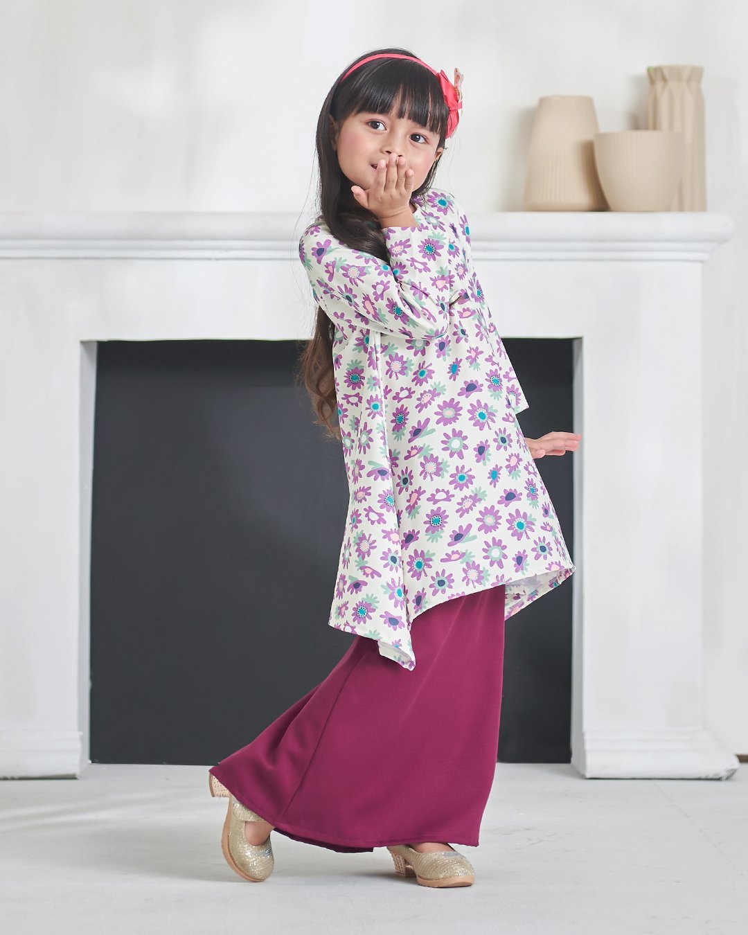 Baju Kurung Alya Kids - Mulberry Purple