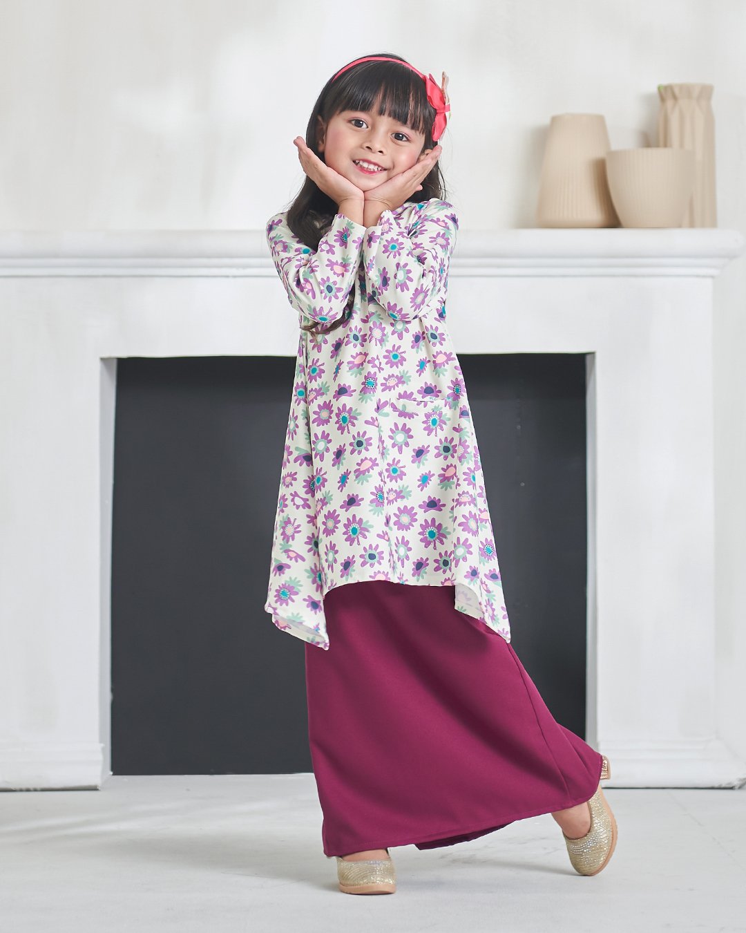 Baju Kurung Alya Kids - Mulberry Purple