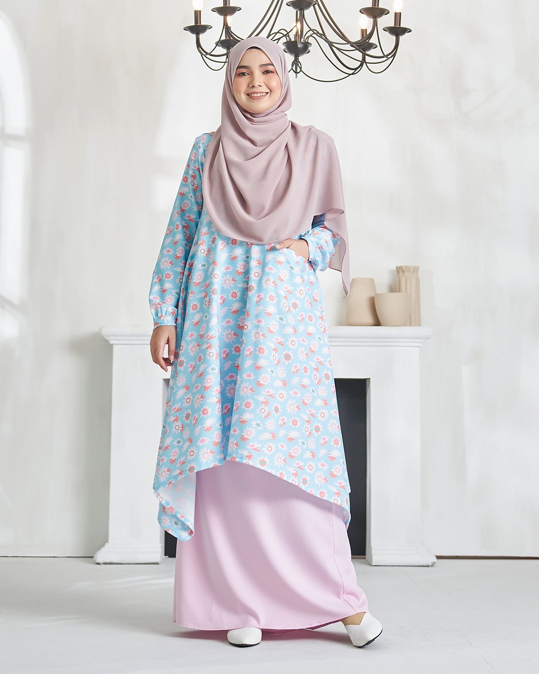 Baju Kurung Alya - Baby Blue