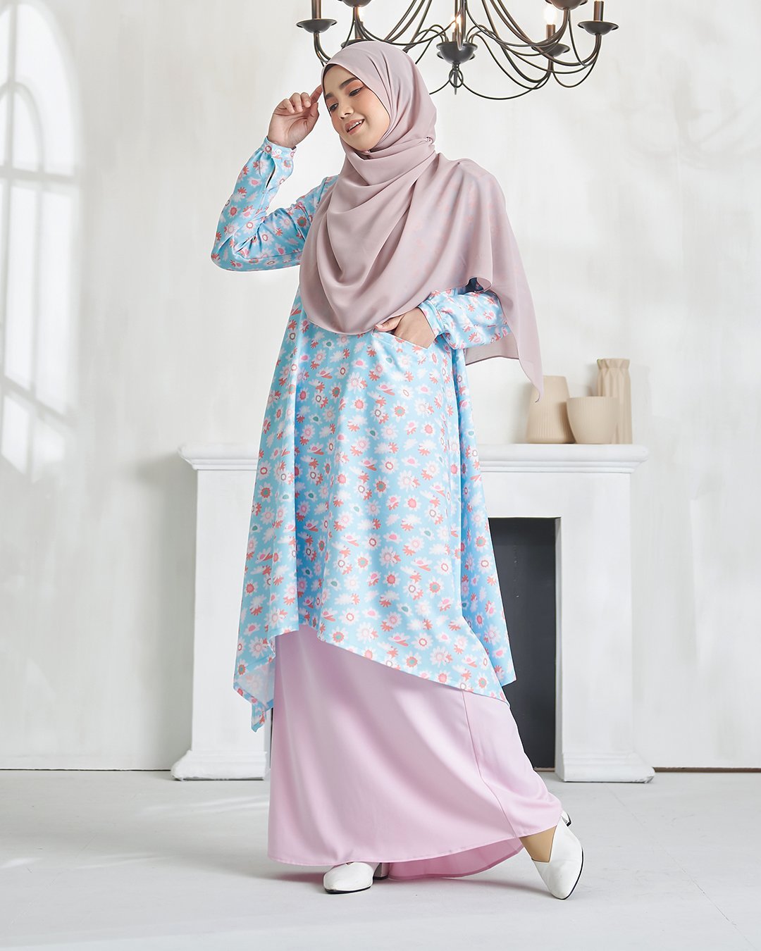 Baju Kurung Alya - Baby Blue