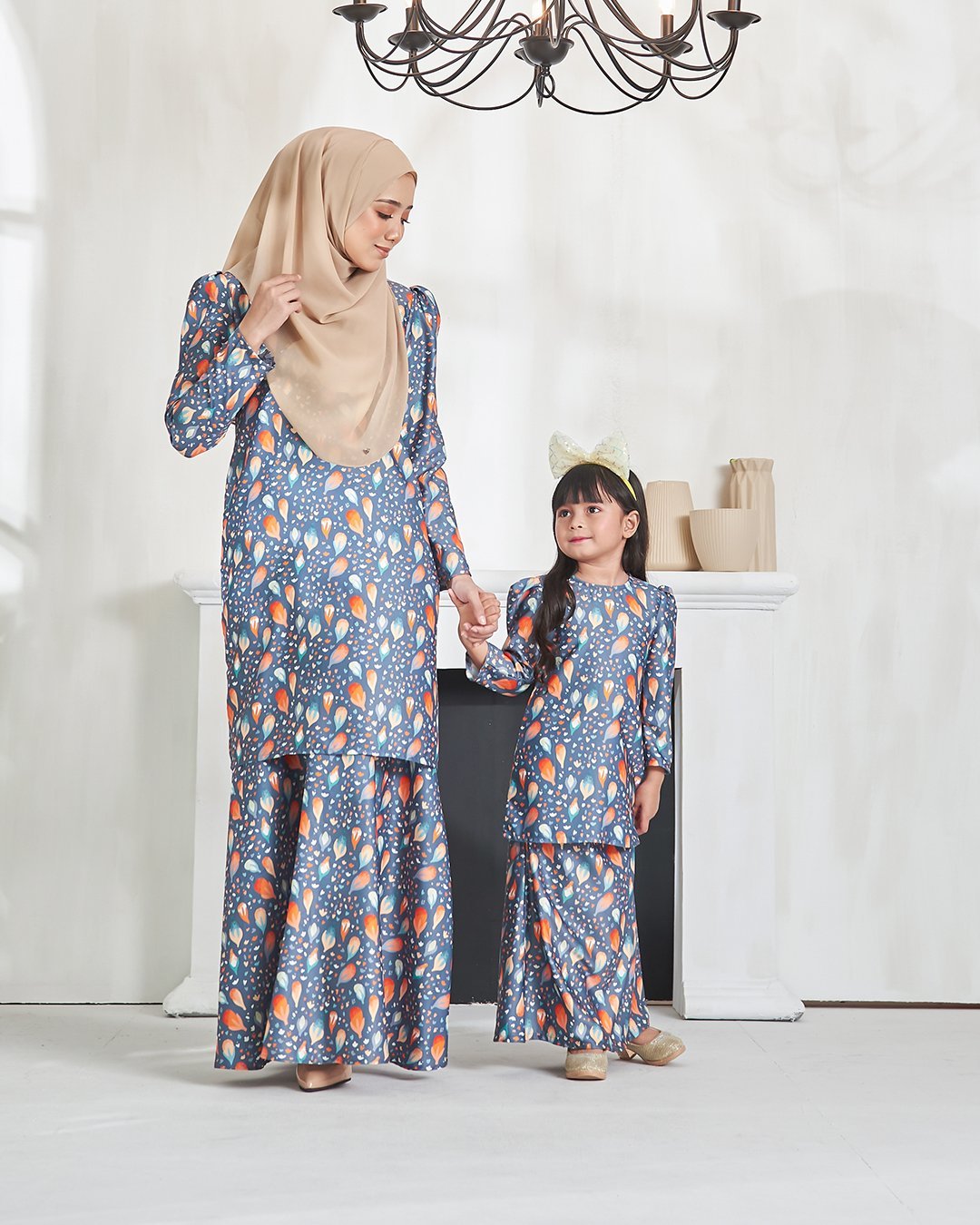 Baju Kurung Puffy Anna Kids - Dark Teal