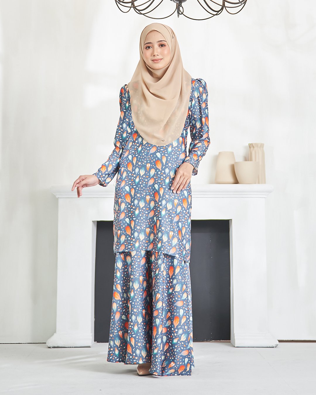 Baju Kurung Puffy Anna - Dark Teal