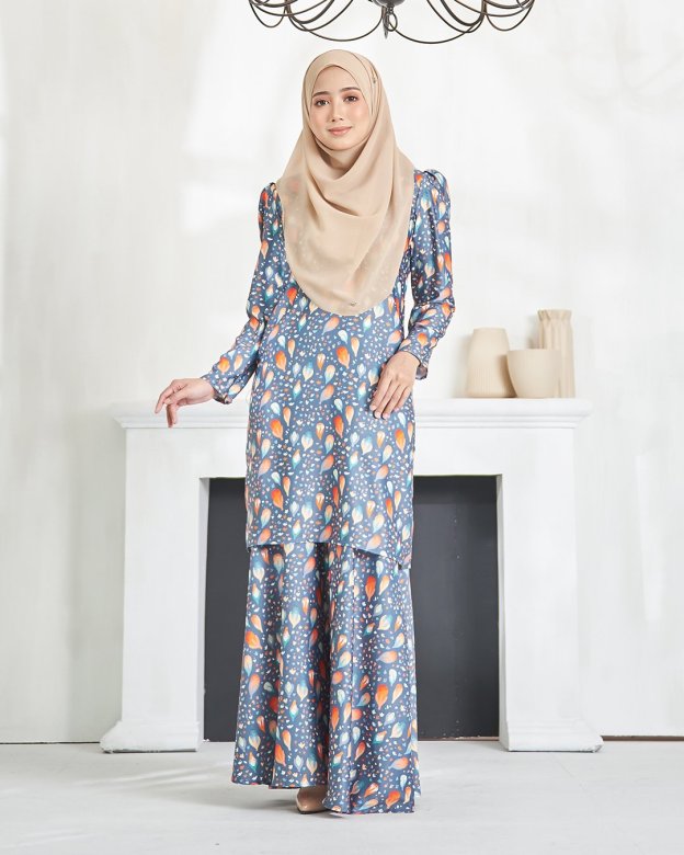 Baju Kurung Puffy Anna - Dark Teal