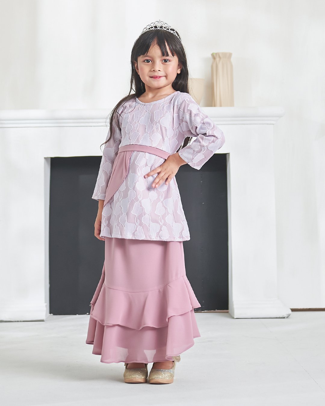 Baju Kurung Athilah Kids - Dusty Pink