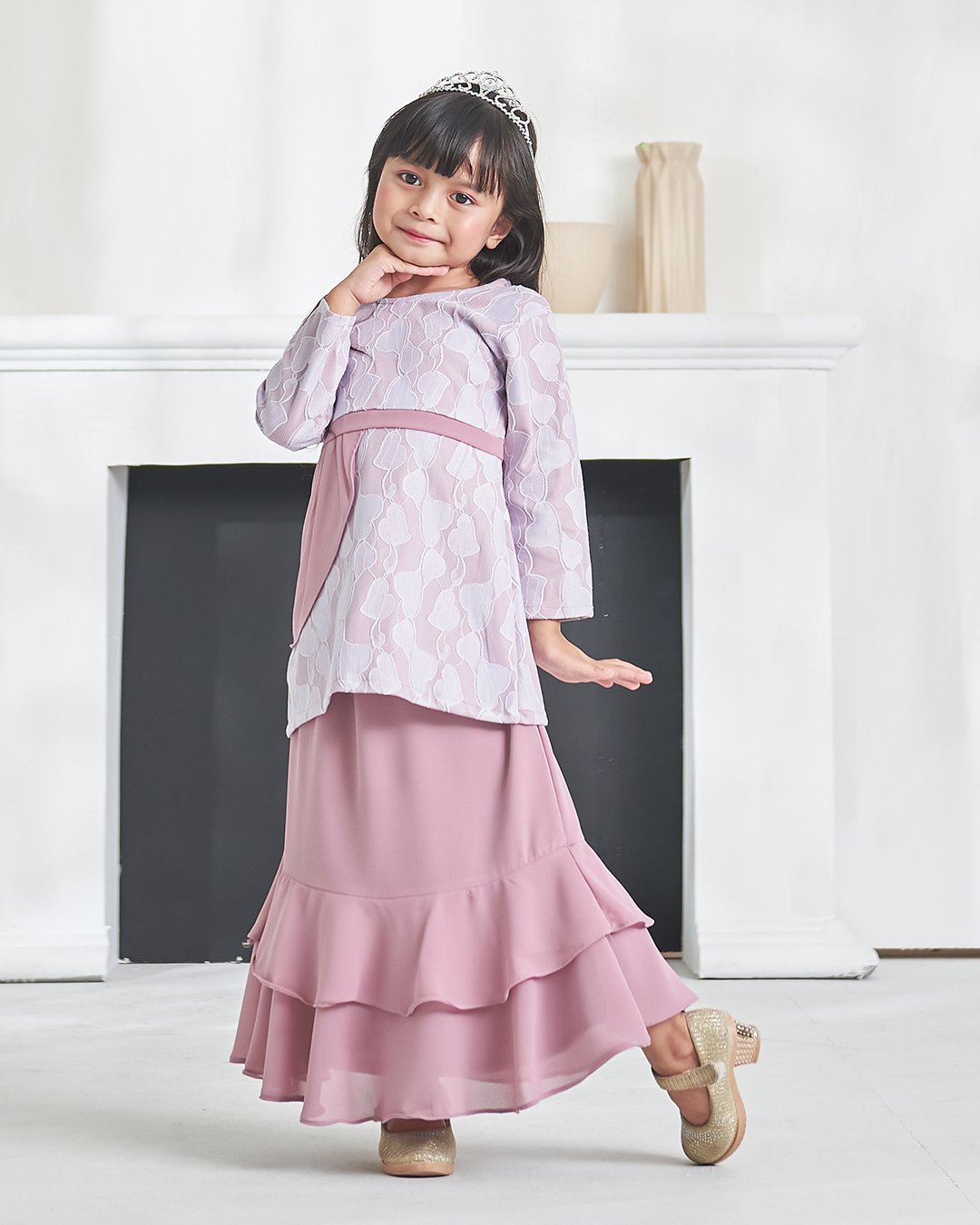 Baju Kurung Athilah Kids - Dusty Pink