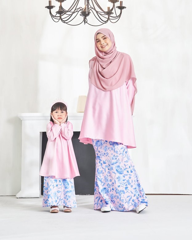 Baju Kurung Ameena Kids - Taffy Pink
