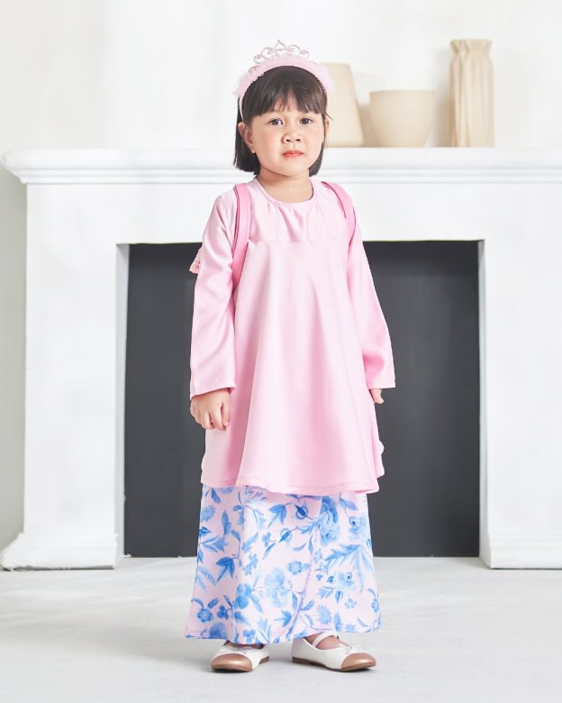 Baju Kurung Ameena Kids - Taffy Pink