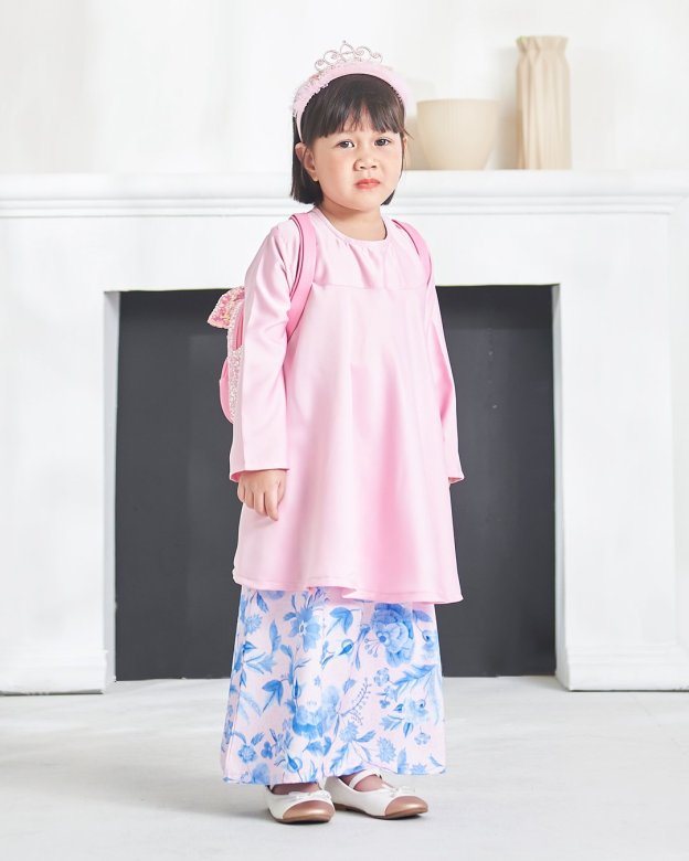 Baju Kurung Ameena Kids - Taffy Pink