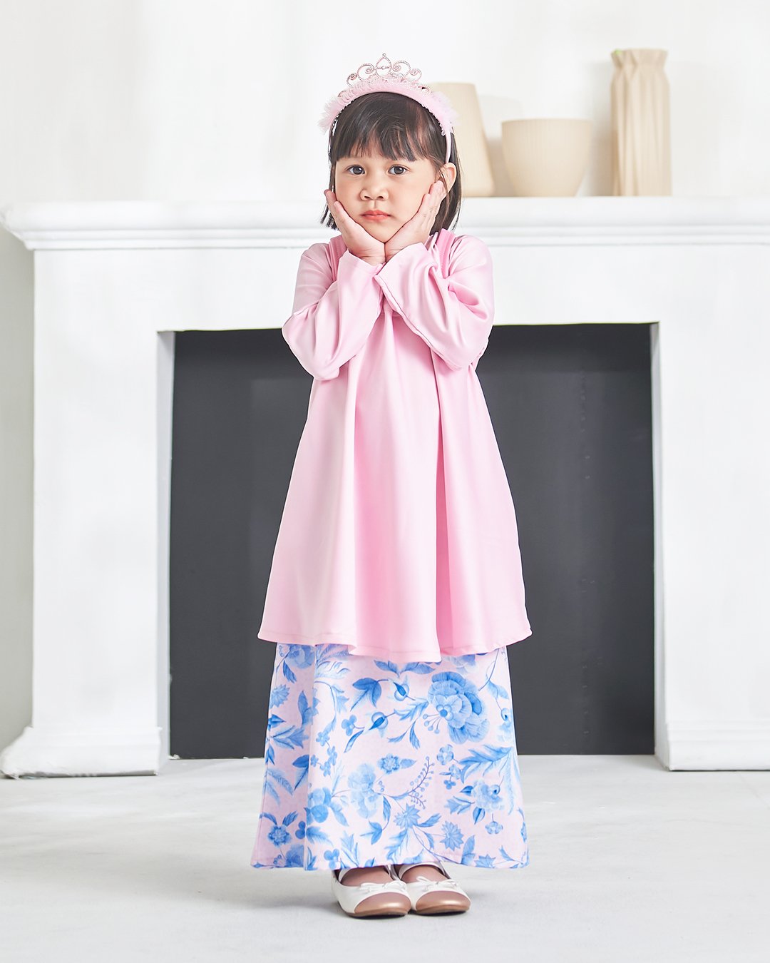 Baju Kurung Ameena Kids - Taffy Pink