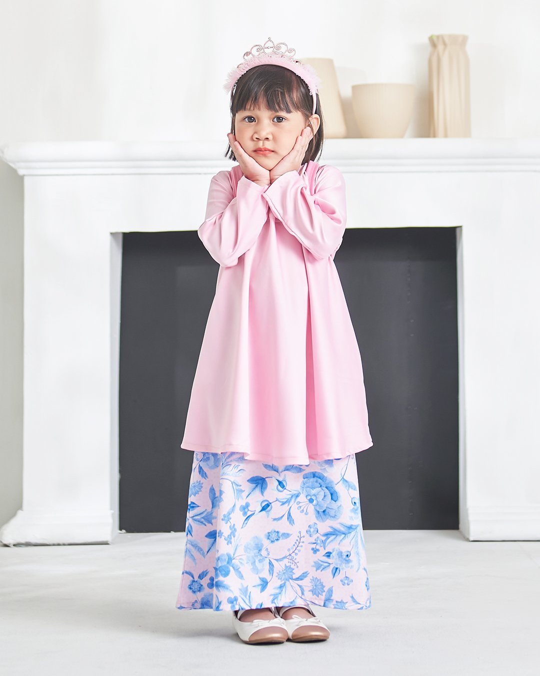 Baju Kurung Ameena Kids - Taffy Pink
