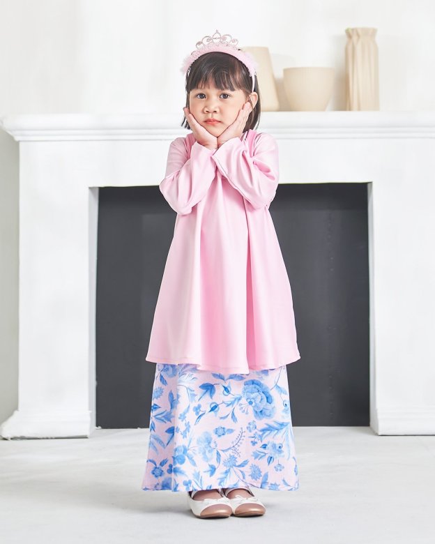 Baju Kurung Ameena Kids - Taffy Pink