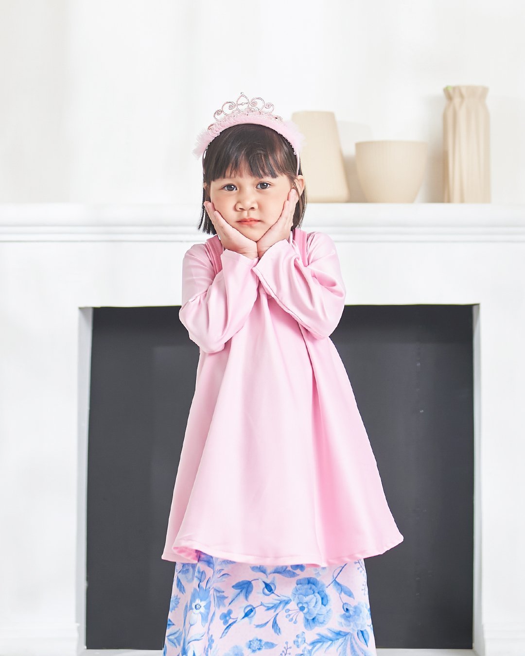 Baju Kurung Ameena Kids - Taffy Pink