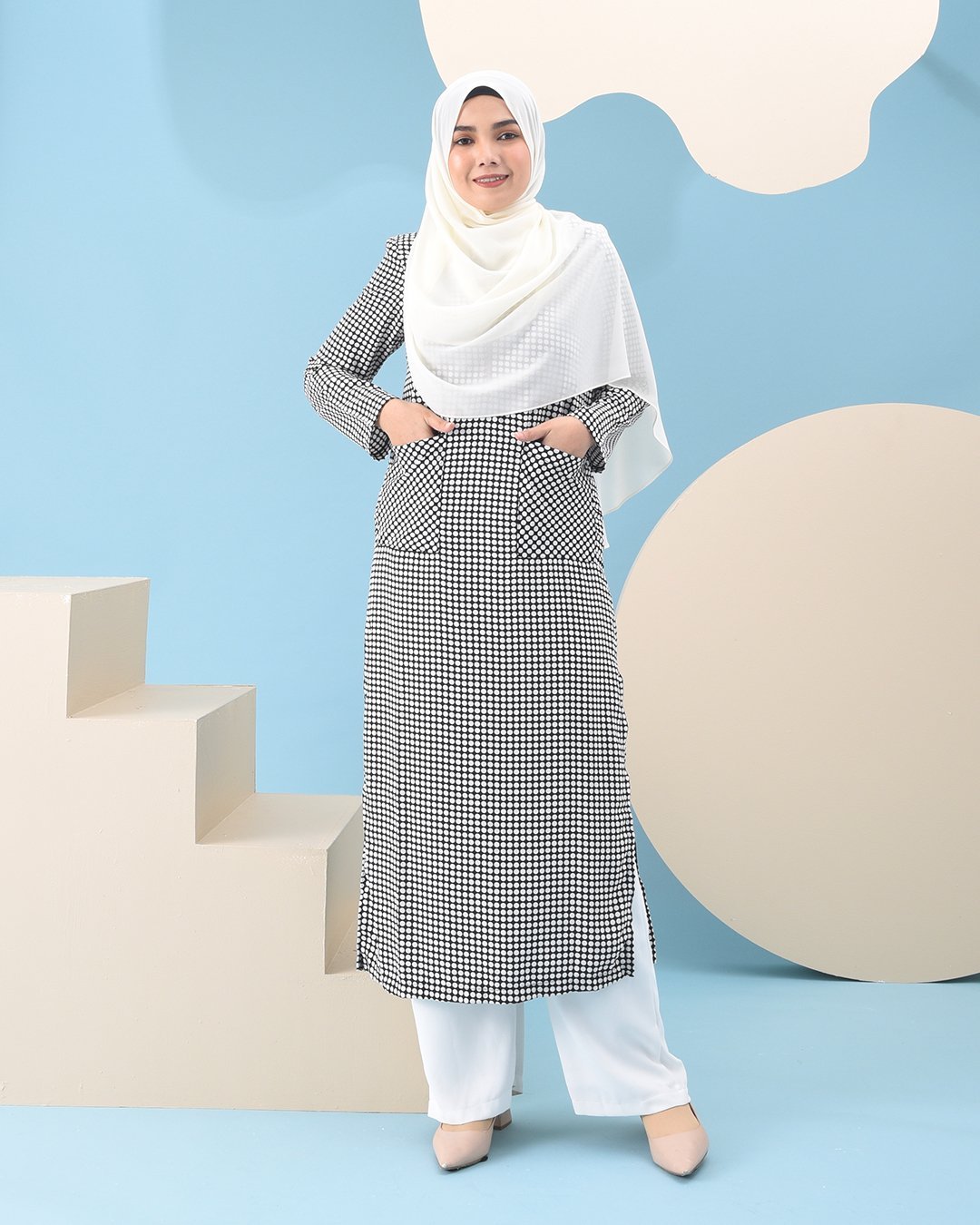Dress Medi Long Slit Sierra - Black I